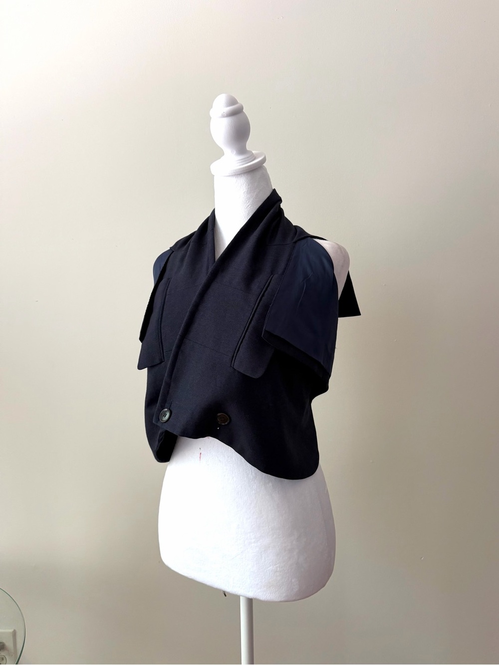 Backless Cropped Navy Blue Top (Reworked)